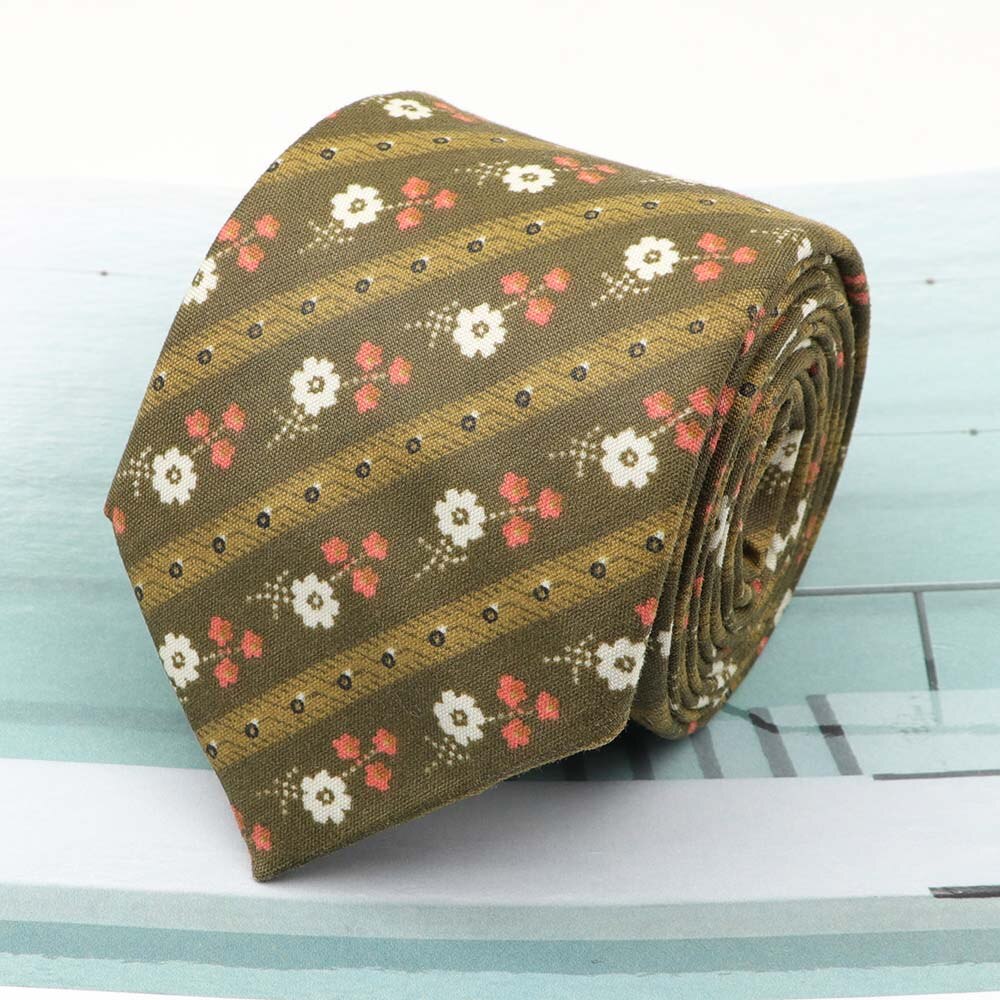 Cravates en coton Rose imprimé | Fleur, largeur 7cm, cravate étroite, cravate Cravat décontracté, fête, cravate de cou: 12