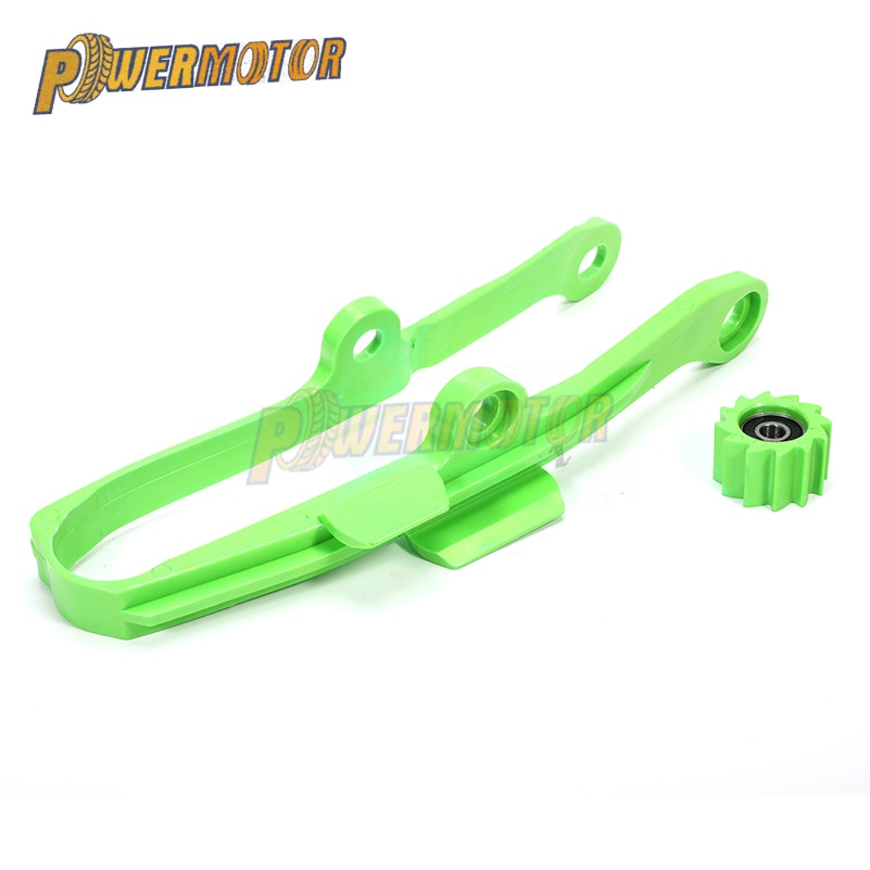 Rodillo basculante de guía deslizante de cadena verde, accesorio para motocicleta KAWASAKI KXF250 KXF450 KX250F KX450F KXF 250 450, Motocoss,