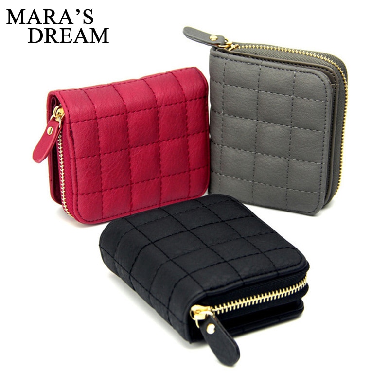 Femmes portefeuilles courts en cuir PU femme Plaid sacs à main Nubuck portefeuille porte-cartes femme petit portefeuille à fermeture éclair avec porte-monnaie