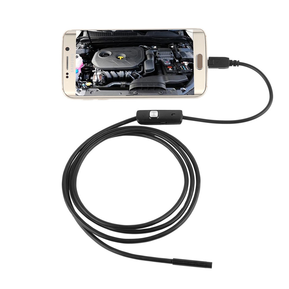 1M/7Mm Lens Usb Kabel Mini Stijve Inspectie Camera Slang Buis Waterdichte Endoscoop Borescope Met 6 Led voor Android