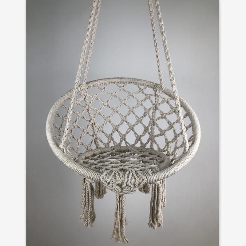 Indoor Outdoor Hammock Chair Macrame Swing,Cotton Rope Hanging Chair Swing Chairs,Baby Cradle,Pets Bed