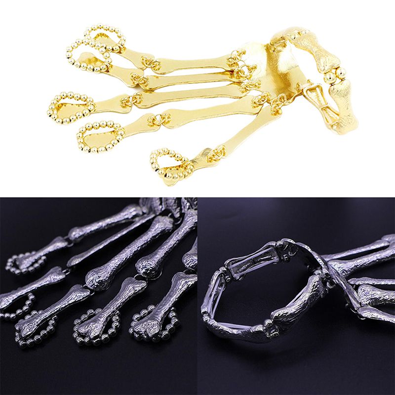 Halloween Skelet Bone Vinger Armband Vingers Bangle Accessoires Party Decoratie Schedel Skelet Bone Hand Palm #7