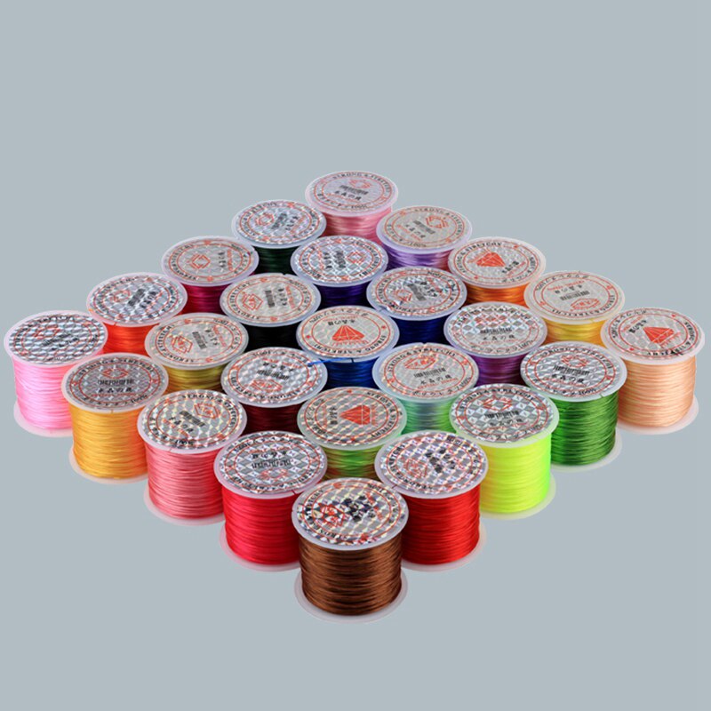 60 M Colorful Flexible Rope DIY Crystal Beading Stretch Cord Elastic Line Beadwork Wire Thread Jewelry Making 21 colors wire