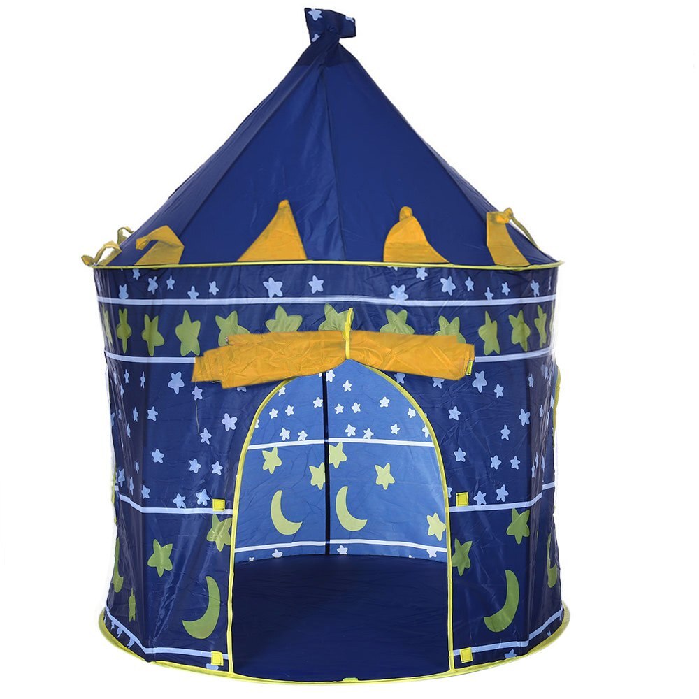 BIG Kids Spelen Outdoor Speelgoed Tenten Draagbare Tipi Prins Opvouwbare Tent Kinderen Jongen Castle Cubby Speelhuis TH0024: Blauw