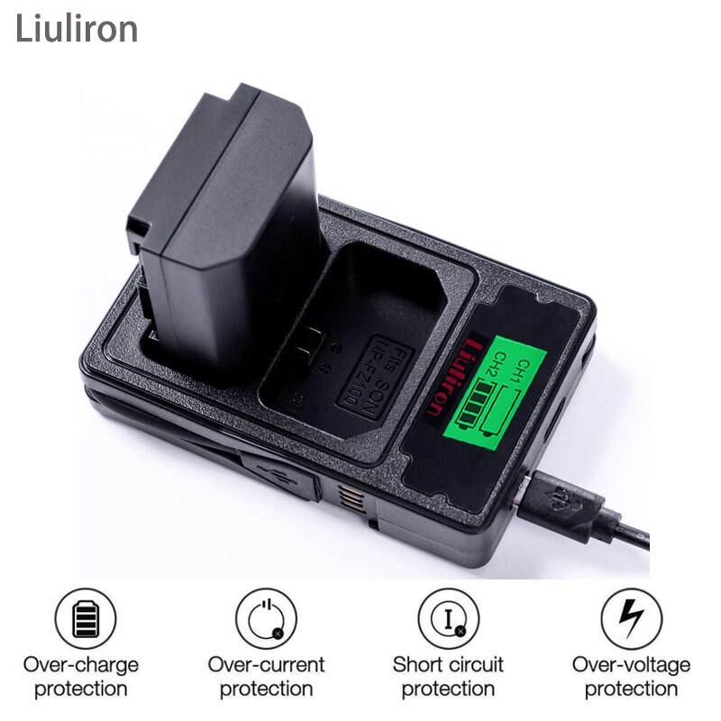 Np -fz100 npfz 100 np fz100 np fz100 batterij + type-c dubbele usb-lader voor sony np -fz100,  bc -qz1,  sony  a9, a7r iii , a7 iii, ilce -9