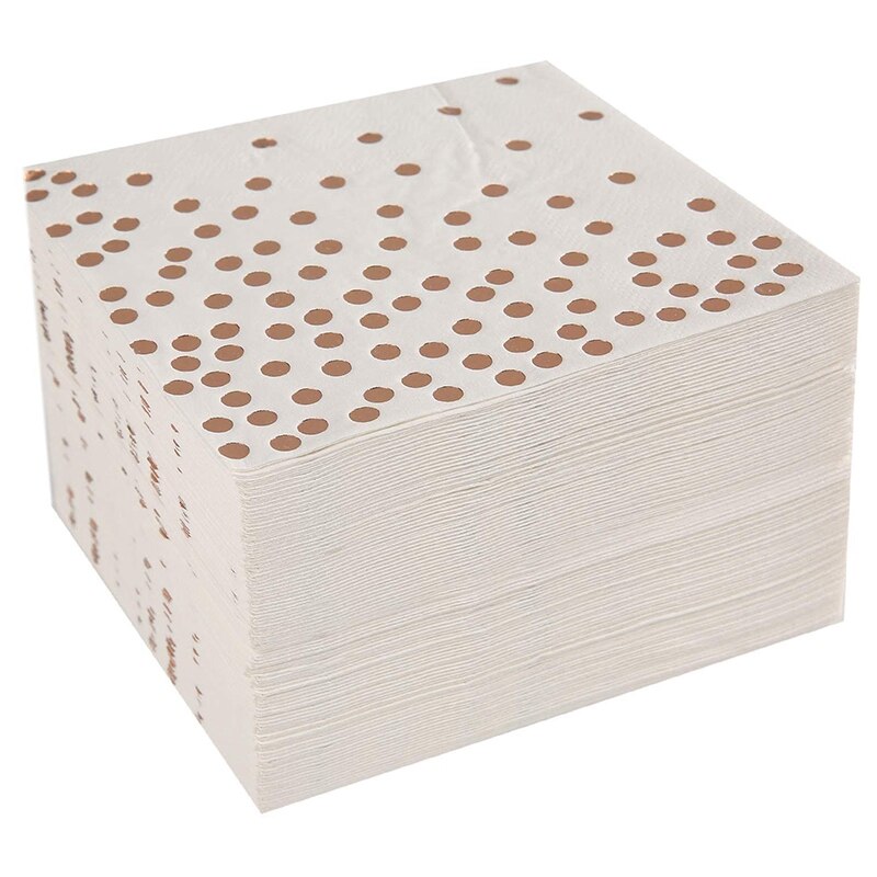 Cocktail-paperilautasliinat, jotka on leimattu ruusukulta-foliolla pilkkuvalkoinen paperilautasliina, jota käytetään laajasti baareissa, kahviloissa, juhlissa: Default Title