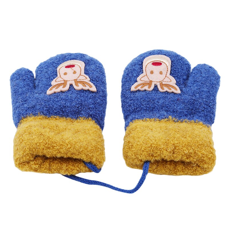 Children Clothing Cotton Flock Spring Autumn Winter Gloves Toddler Kids Cute Thicken Christmas Deer Girls Boys: Royal blue