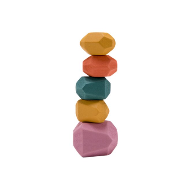 Kinder Montessori Holz Bausteine Set Jenga Farbige Stein Kreative Nordic Stapeln Spiel Regenbogen Holz Spielzeug