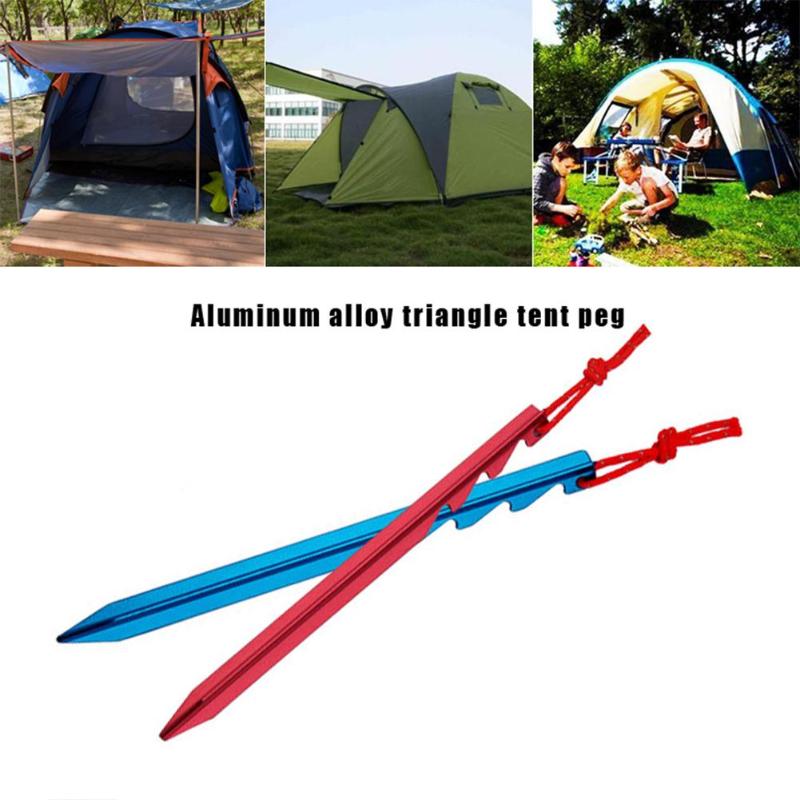 10 pièces en alliage d'aluminium tente chevilles clous avec corde léger en plein air Camping randonnée tente piquets 4 couleurs
