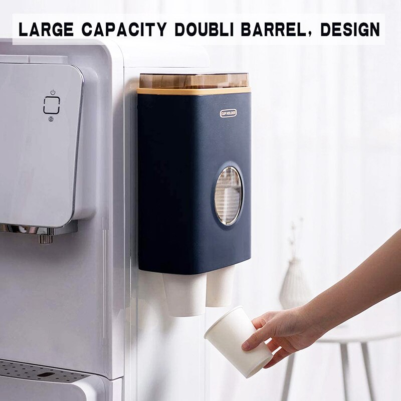Dispensador de vasos de agua montado en la pared, soporte de vasos de papel de 3Oz-8Oz