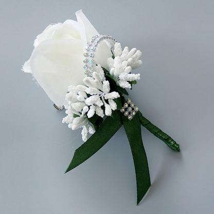 Corsage de mariage fait main avec des fleurs artificielles en soie, avec une broche pour homme, 1 pièce: Color 4