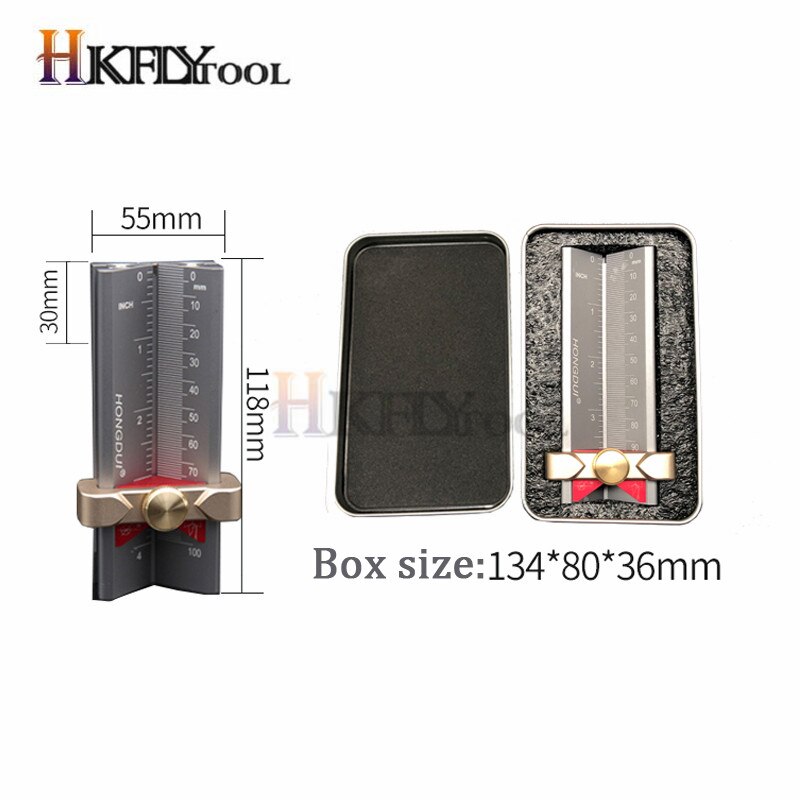Drill Depth Gauge Drill Stop Measure Drill Point Angle Gauge Grinding Gage and Table Saw Height Gauge High Precision Measurer