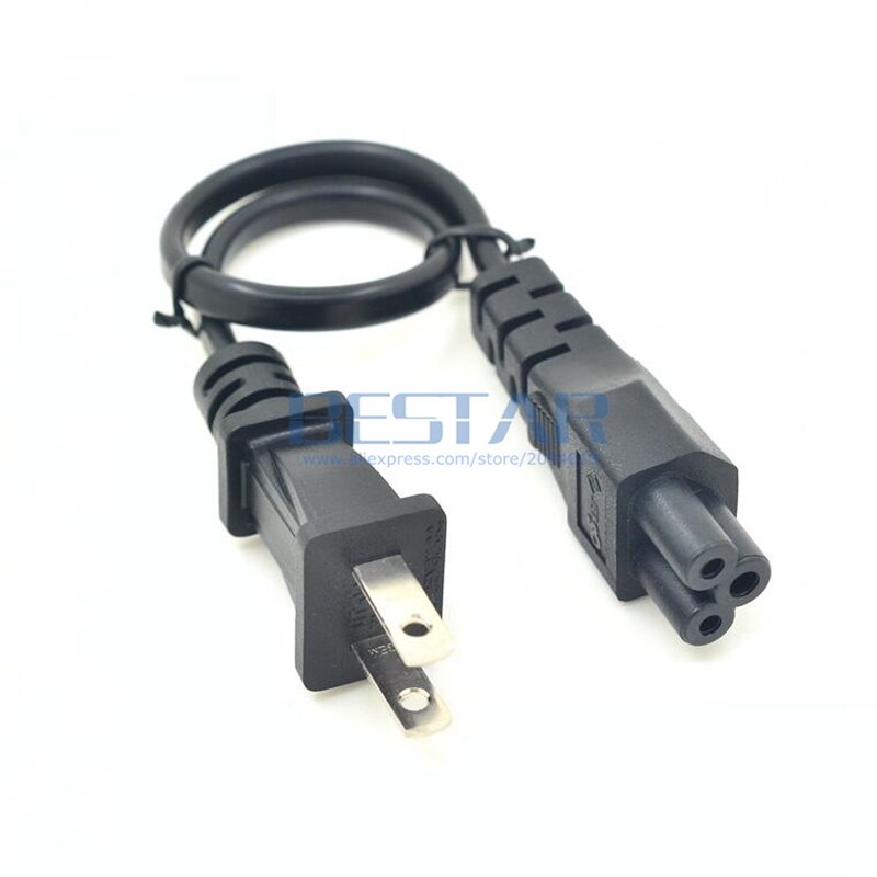 2 Pin JP US Plug to IEC320 C5 Power short Cable IEC 320 C5 Cloverleaf Power Cord IEC60320 20CM For AC Adapters Laptop Notebook
