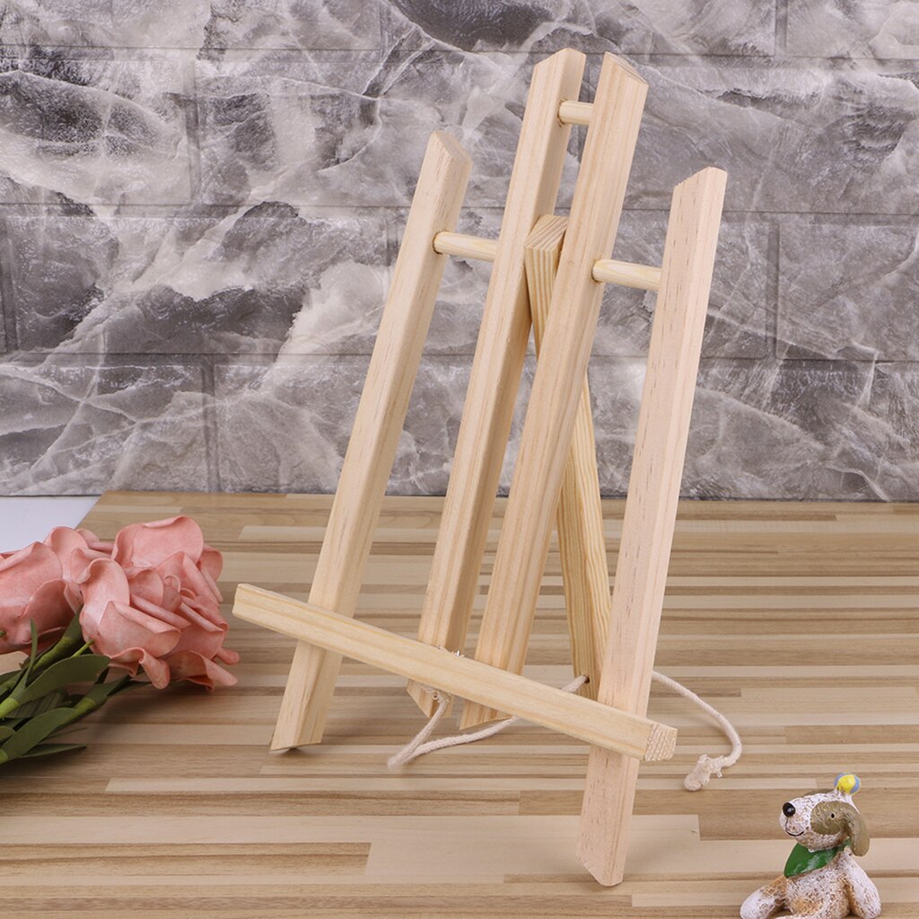Desktop Easel Foldable Display Stand Wooden Tripod Easel 2 Sizes for Art Painting Wedding Photos Small Signs Artworks