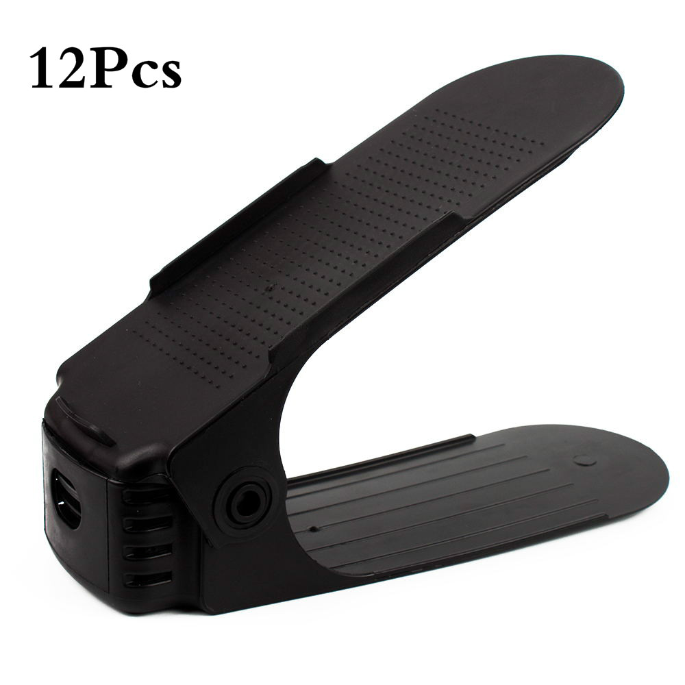 12Stck schuh Gestell Schuh schrank Partner schuh veranstalter schuh lagerung lagerung schuhe sparen sie schuhe sammlung raum frauen schuhe: Schwarz-12Stck