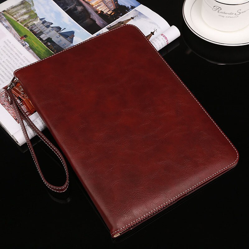 För ipad fodral läderfodral för ipad air 2 fodral flip stativ handhåll smart fodral för apple ipad air 1 för ipad 9.7: Vin, röd