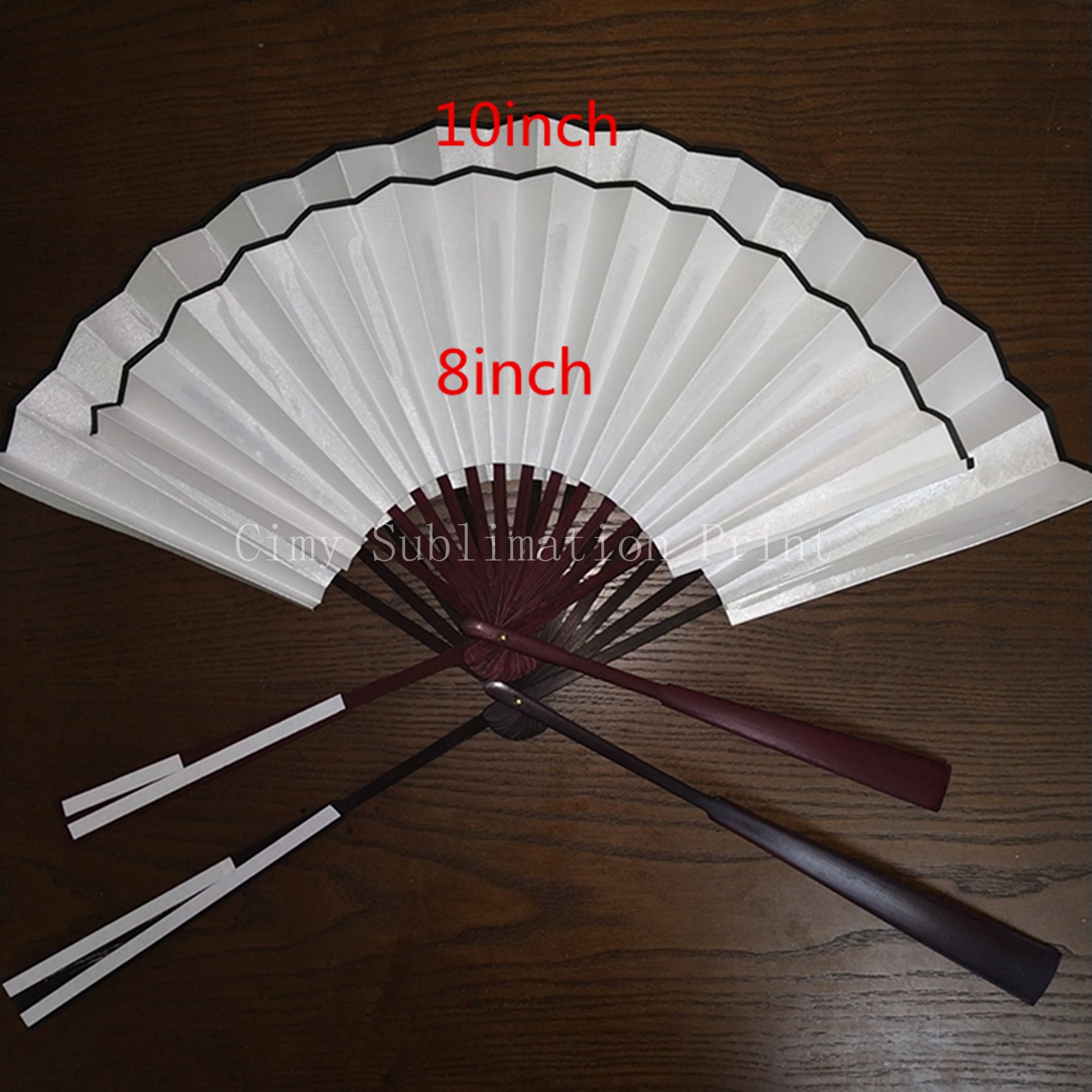 10 teile/los 8 zoll/10 zoll leer Sublimation Seide Fan Für Sublimation TINTE Drucken DIY Wärme Drücken Druck Transfer