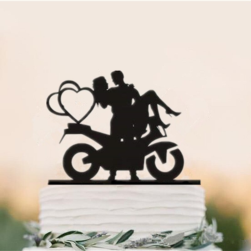 gemischt Lustige Stil Motorrad Paar Hochzeit Kuchen Deckel Acryl Braut Und Bräutigam Kuchen Deckel Herr & Frau Fahrrad Kuchen Deckel: Stil 9
