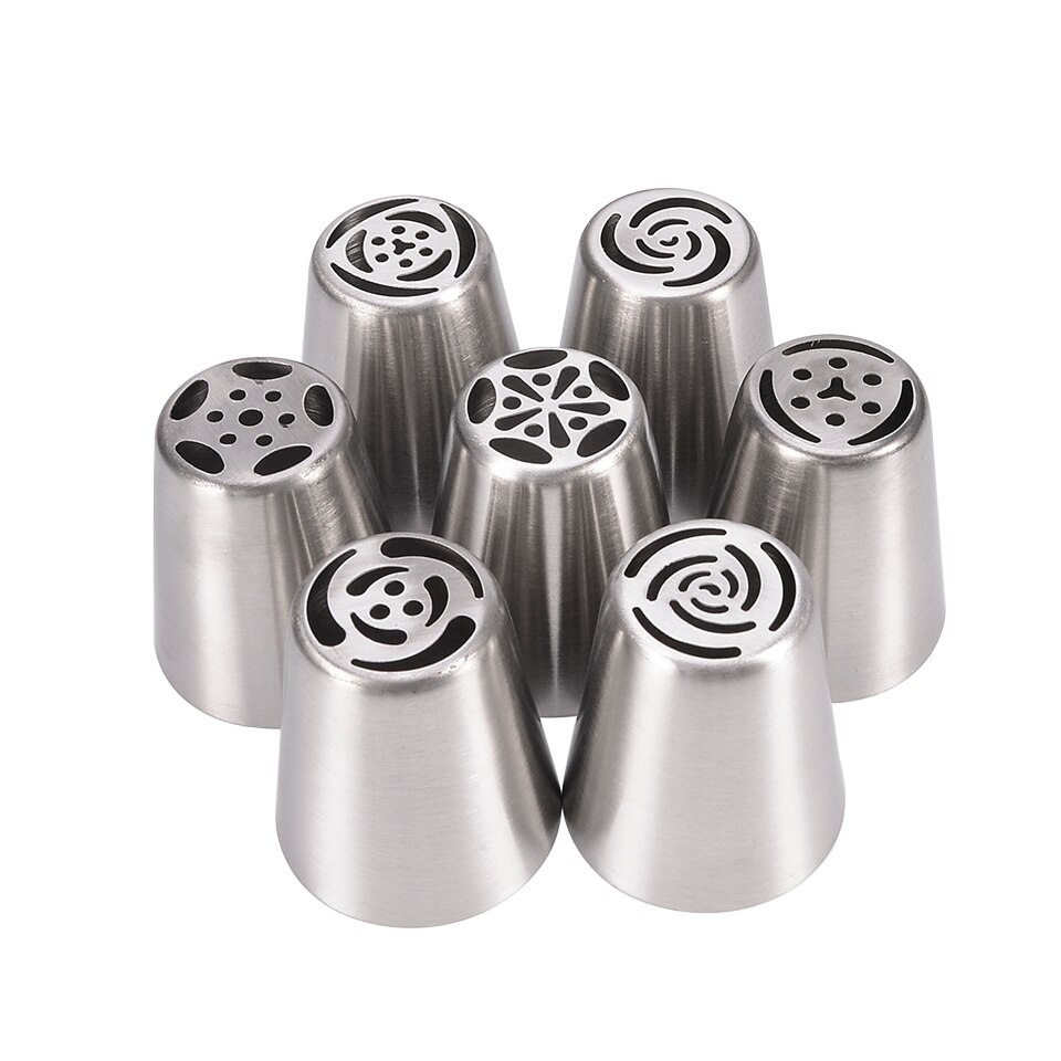 Msjo 11 Uds boquillas rusas de glaseado de tulipán boquillas de pastelería inoxidable boquillas de bolsa de confitería boquillas con acabado de hojas Juego de Herramientas de decoración de pasteles