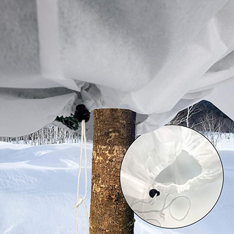 Antifreeze Warm Cover Tree Shrub Plant Protection Frost-Proof Cover Fabric with Drawstring for Winter Garden Plants Against Cold