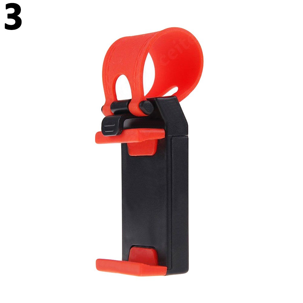 Universele auto stuurwiel telefoon houder houder standaard voor smartphone gps: Rood