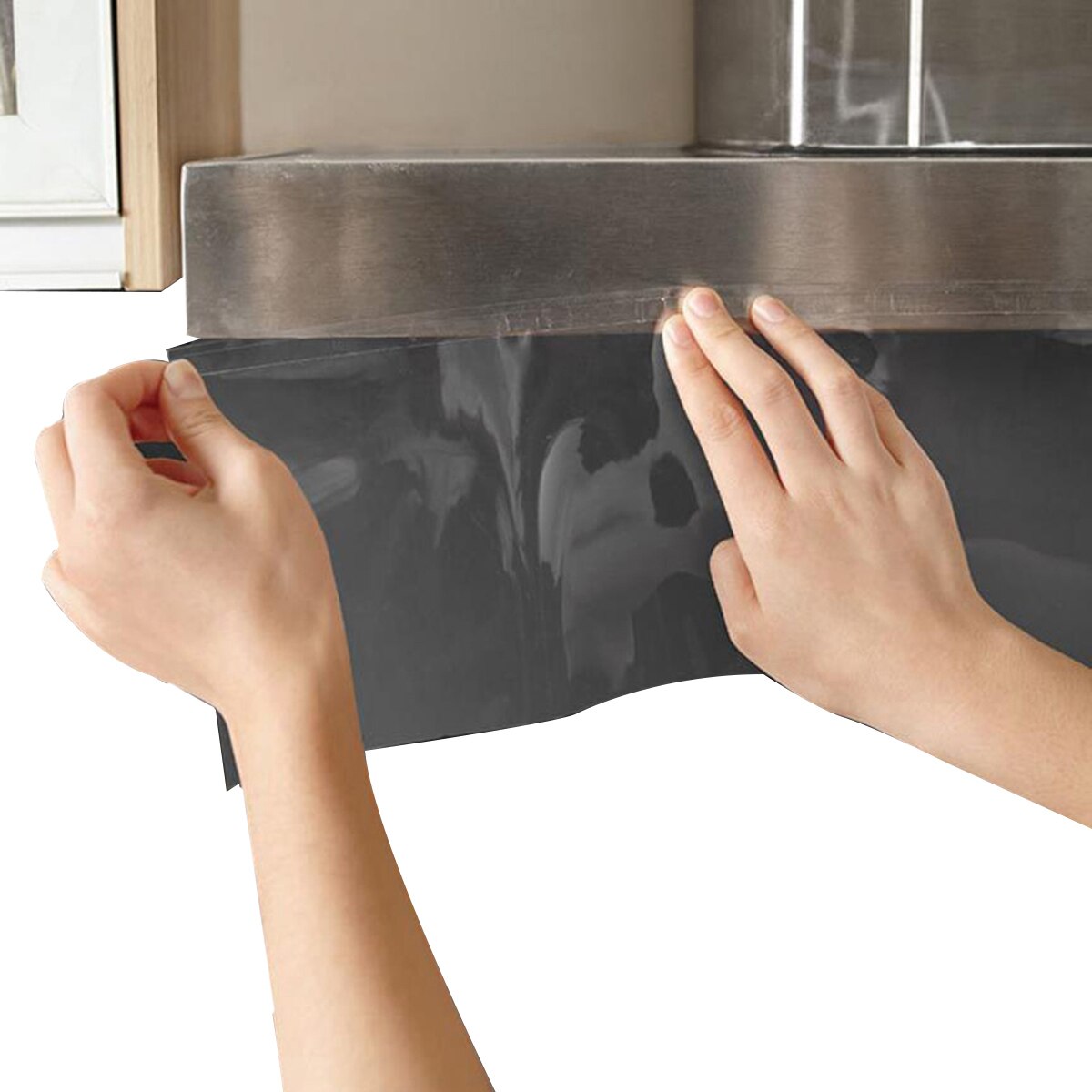 2M Transparent Range Hood Baffle Smoke Cover Cooktop High Temperature Resistant Self-adhesive Oil Shield