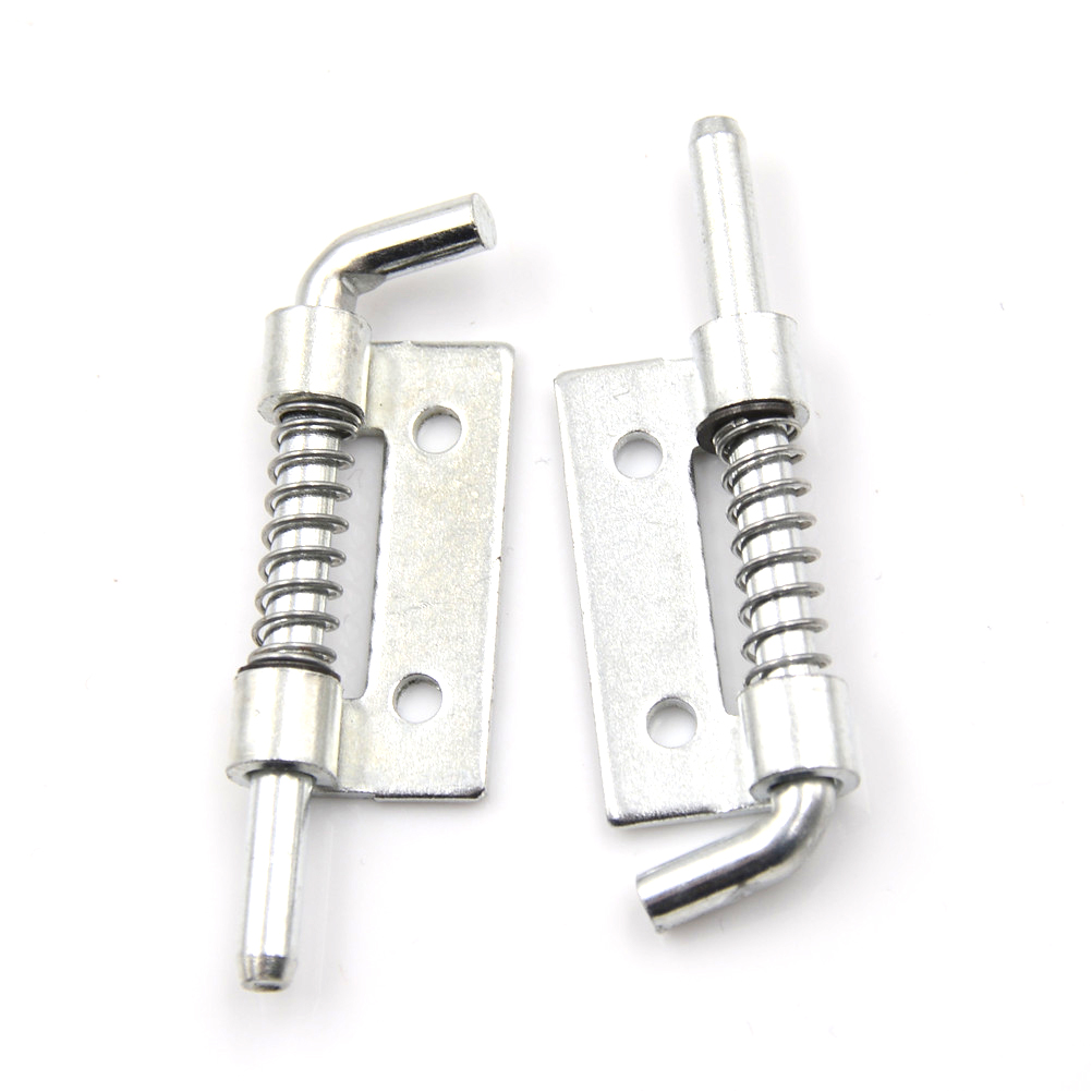 5pcs/lot Spring Loaded Metal Security Barrel Bolt Latch Silver Tone Spring Latches Door Cabinet Hinges Hardware 5.3*1.7cm