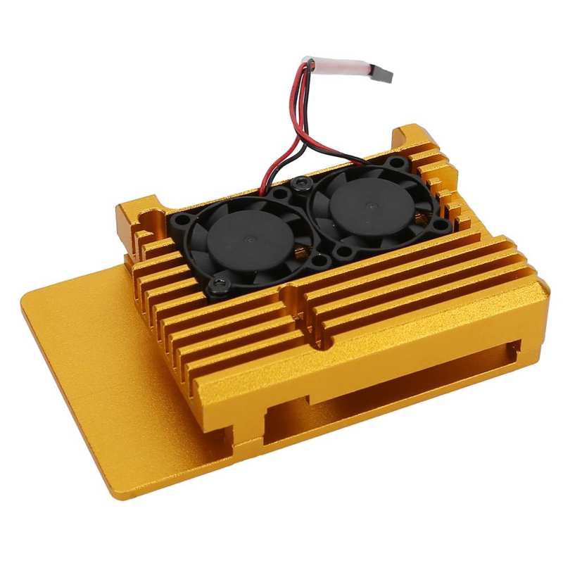 Protective Shell Enclosure Cover Protection Casing Golden Quick Heat Dissipation Aluminium Alloy High Harness for Raspberry Pi 4