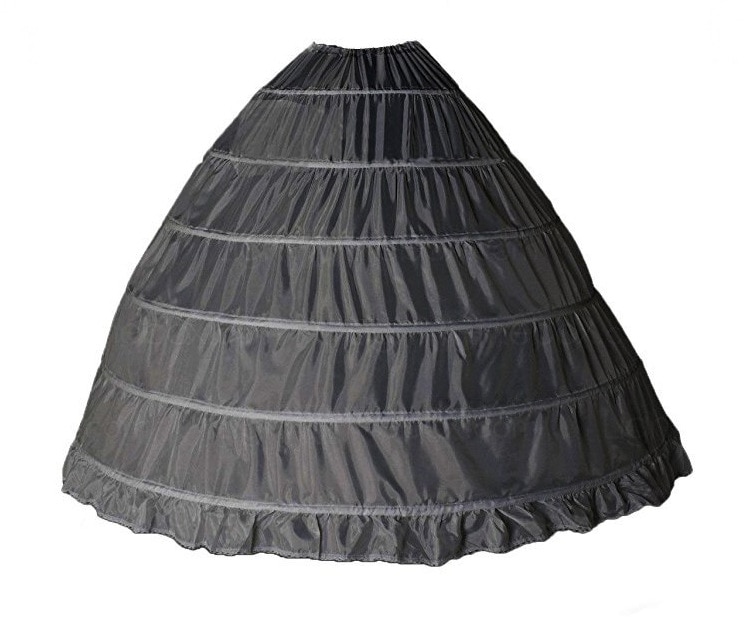 Women Ball Gown Petticoats With Slips 6 Hoop For Quinceanera Dresses White Black Full length 1950s Crinoline Underskirt
