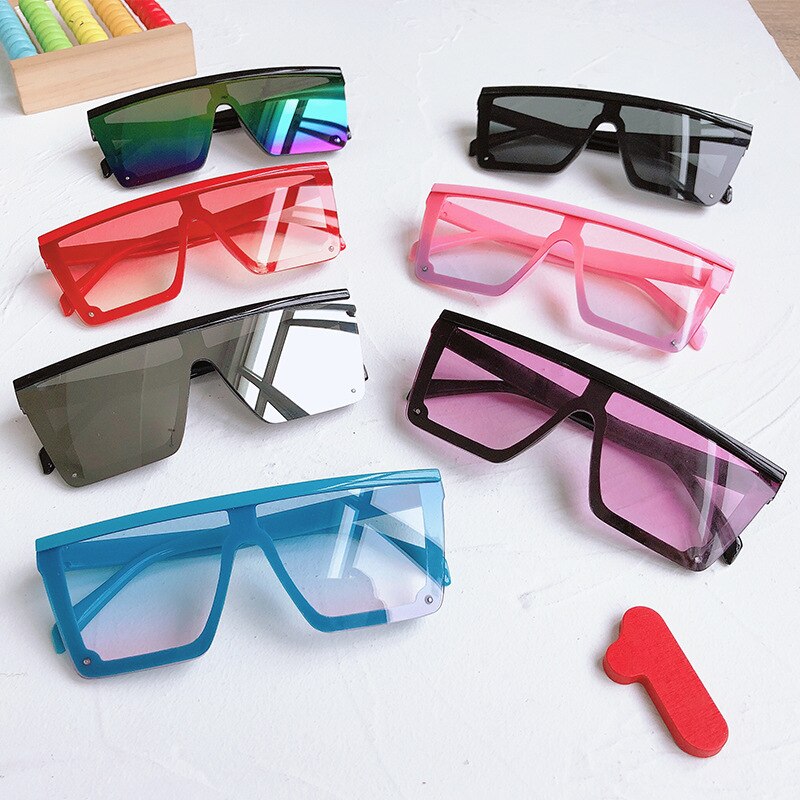 Børn plastik børn firkantede solbriller lyserøde piger drenge baby solbriller  uv400 oculos briller