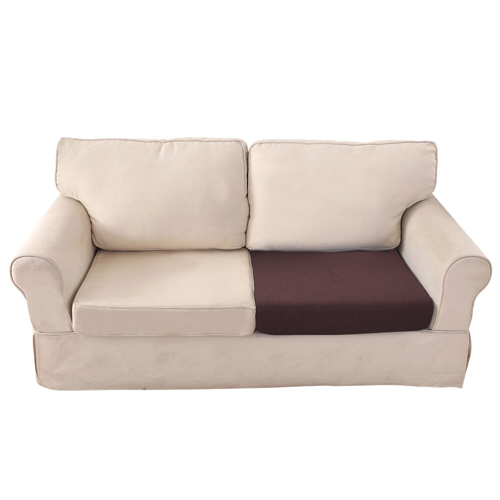 Ensfarvet sofapudebetræk elastisk beskytter sofadæksel personlighed matchende vaskbar sofadækselovertræk: F