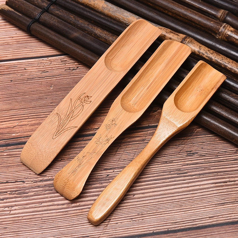 Spateltjes bamboe cosmetische houten lepels gebogen - crème zalf lepels