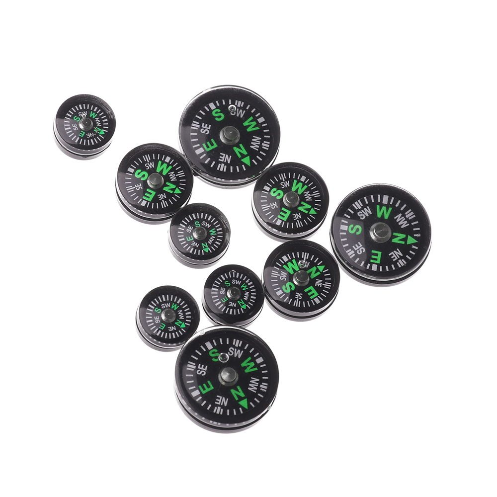 10 PCs Portable Mini North Navigation Handheld Accurate Compass Camping Hiking Survival Compasses Button Practical Guider