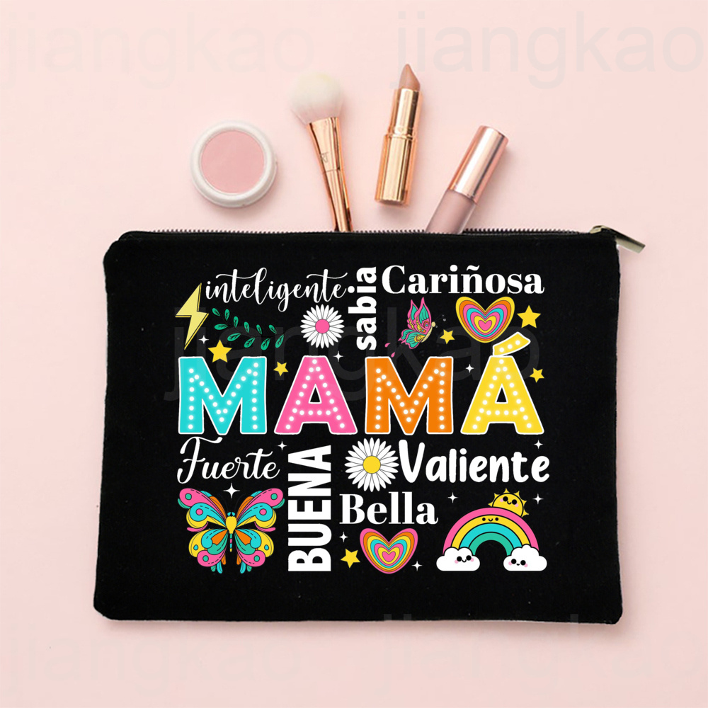Spaans bedrukte make-uptas Reizen Neceser Toiletartikelen Opbergtas Vrouwelijke canvas cosmetische tassen Verjaardag Moederdag Cadeau voor moeder