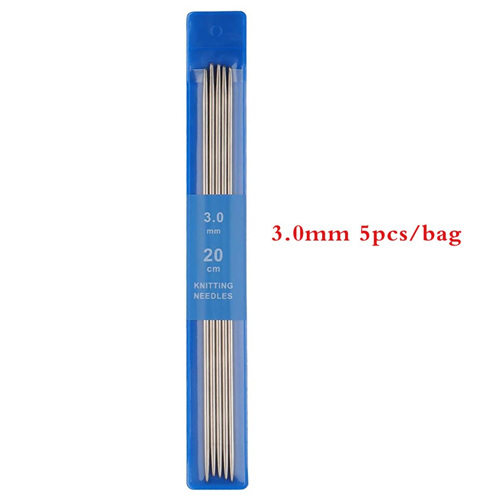 5/25PCS Double Pointed Knitting Needles 20CM Stainless Steel Crochet Hook Sets 2mm-4mm Knitting Pins Set Crochet Needles: 3MM