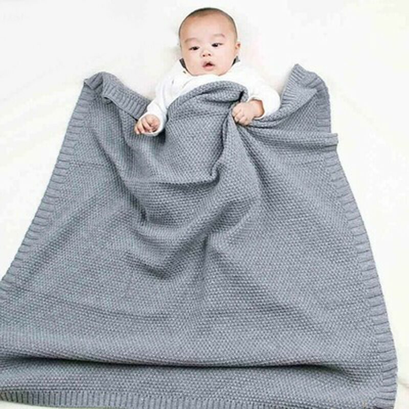 0.8*1m baby tæppe strikket nyfødt swaddle wrap blødt toddler sovesofa sengetæppe