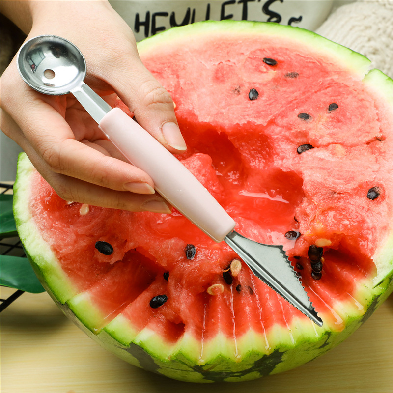 Couteau à découper les fruits multifonction, boule à glace, boule à creuser, cuillère à boule, boule à balles, cuisine bricolage plats froids, outils Gadgets