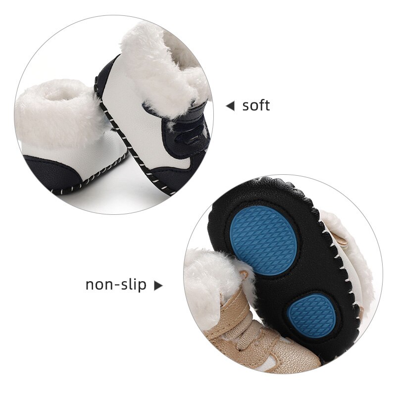 Winter Baby Laarzen Baby Meisjes Jongens Warm Ankle Snowboots Peuter Bont Pluche Anti-Slip Rubber Zolen Baby Schoenen