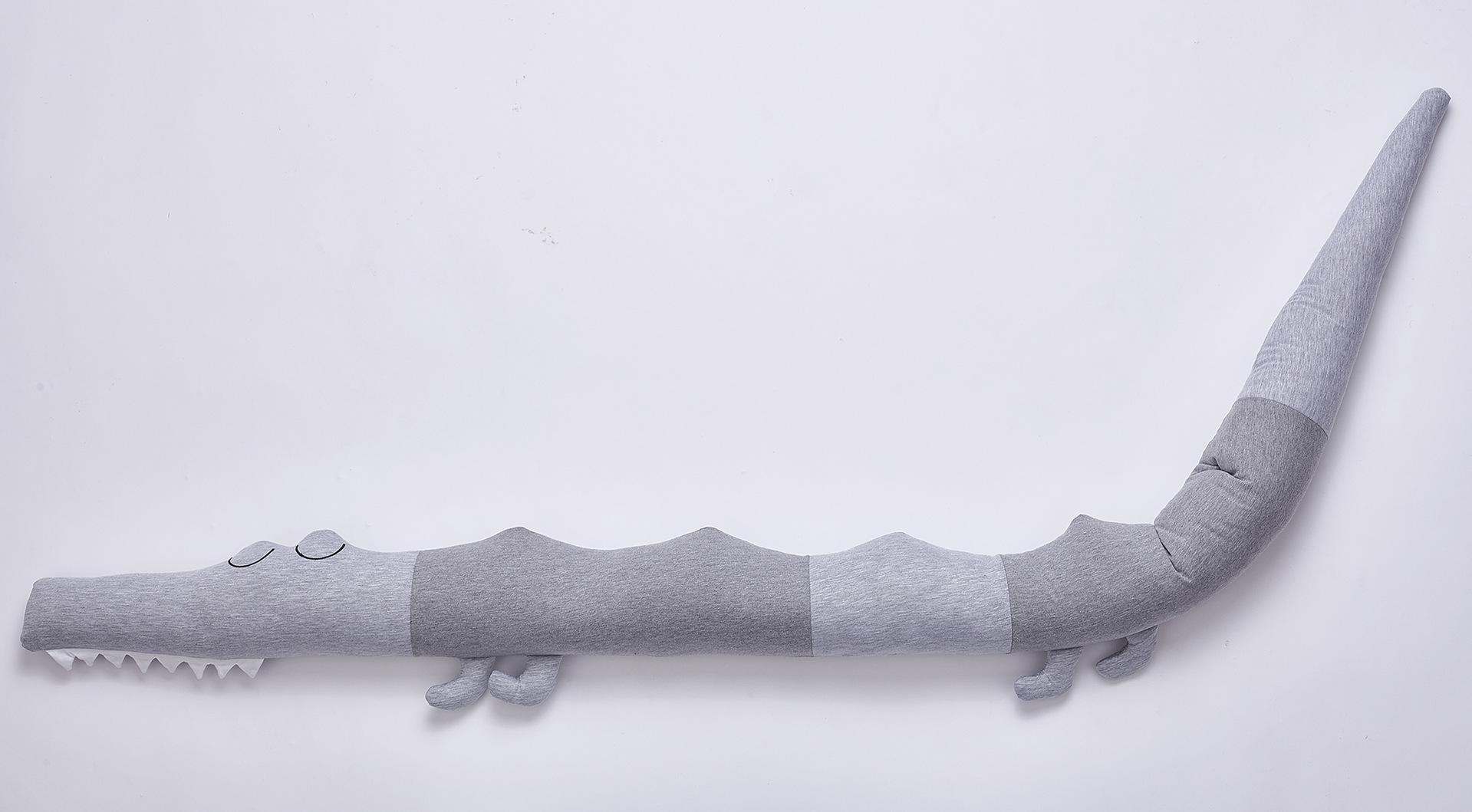 Bumpers In The Crib 205cm Crocodile Pillow Cot Baby Bed Bumper Baby Room Decor Cot Bumper Baby Bed Fence Baby Bed Decor: Gray