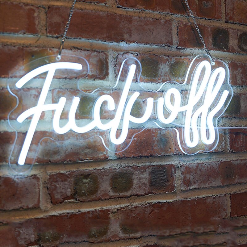 Led fuck off bogstav neonskilt lys super fede ord sjov neon lampe vægophæng akryl natlys bar kontor fest