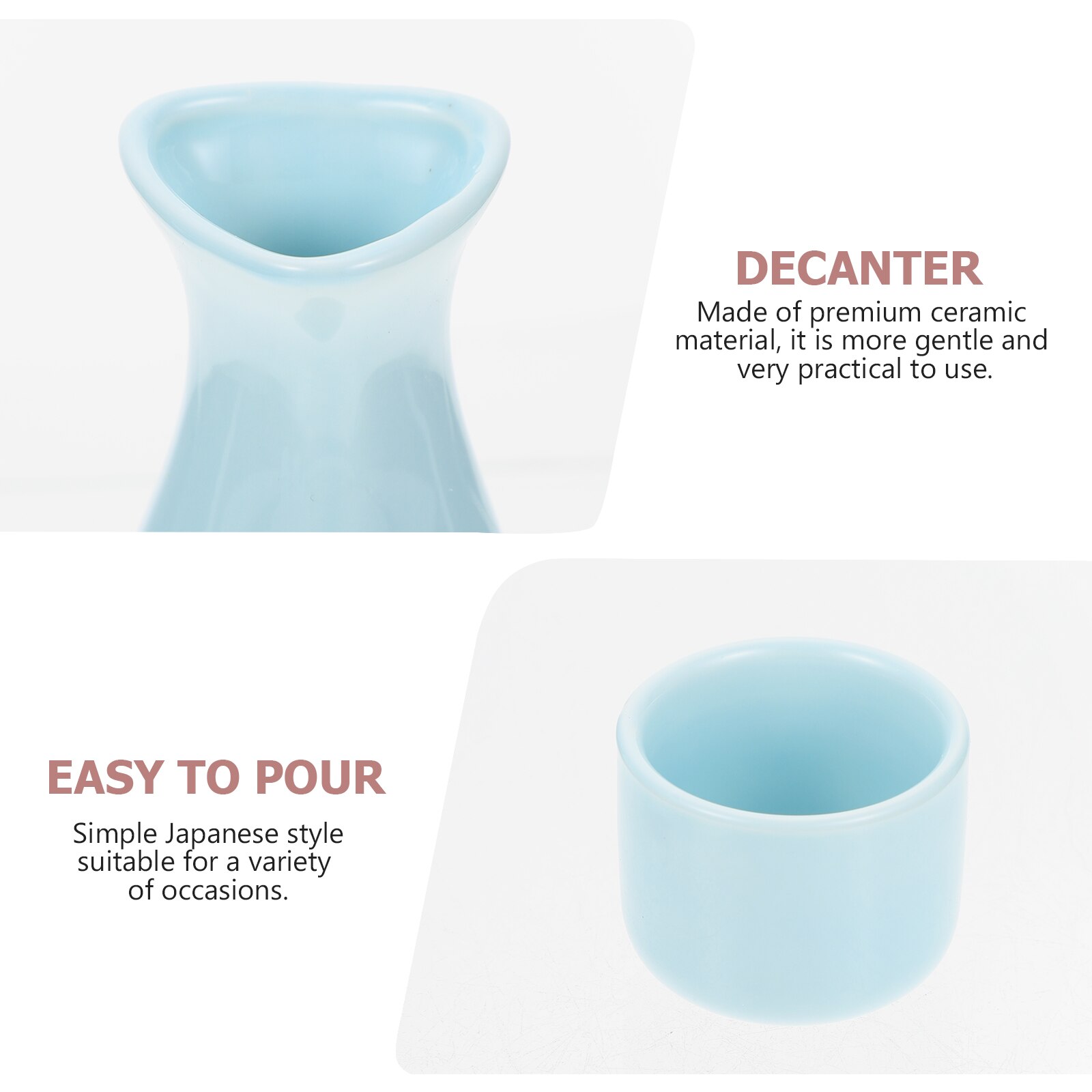 1 Set Ceramic Decanter Practical Decanter Handled Decanter with Cups