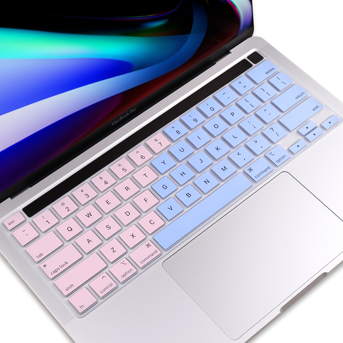 Eu Voer Russisch Frans Spanje Engels Layout Toetsenbord Cover Skin Voor Macbook Pro 13 16 Inch & A2251/A2289 A2141 A2338: US English pinkblue