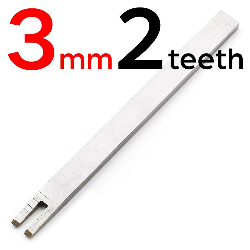 Cincel de cuero de 3mm, herramienta de costura de punzón de diamante, herramienta de artesanía de cuero de hierro, completamente pulido, 1-2-4-6 dientes: 3mm 2teeth