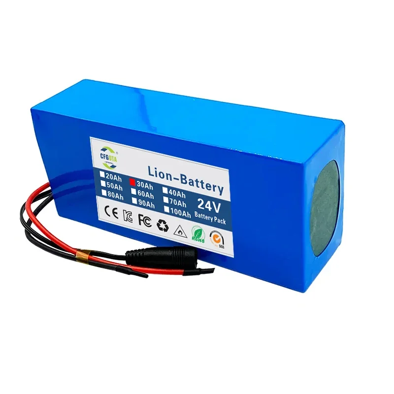 24v 30ah 6 s 3p 18650 lithiumbatterij 24v 30000 mah lithium-ionbatterijpakket + oplader