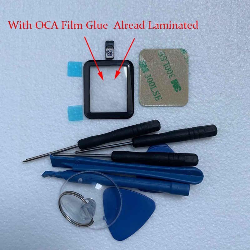 1Pcs Touch Screen Digitizer For Apple Watch Series 2 3 4 5 38mm 42mm 40mm 44mm LCD Front Glass Sensor Outer Panel With Flex