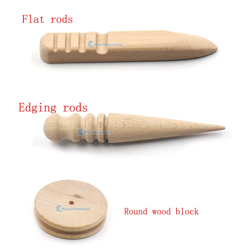 Leather craft Round Flat Wood Edge Slicker Multi-Size Burnisher DIY Trimming Tool
