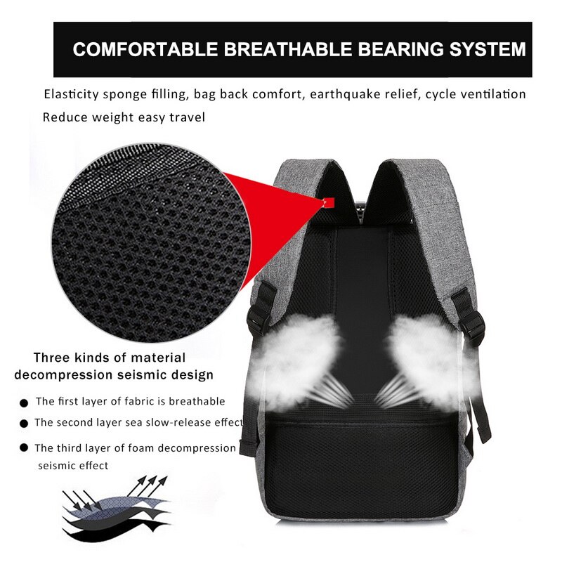 Men's and women's general backpack anti theft backpack USB charging backpack multi functional business computer Backpack