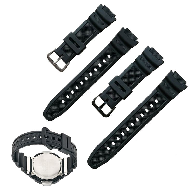 Silicone Watch Strap Stainless Steel Buckle Sport Wristband for CAsio SGW-100