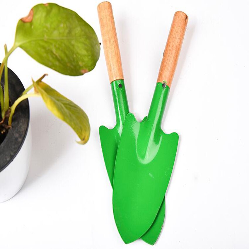 1pc tuingereedschappen kleine schep ijzeren troffel met houten handvat familie balkon groente planten wieden buiten draagbaar gereedschap