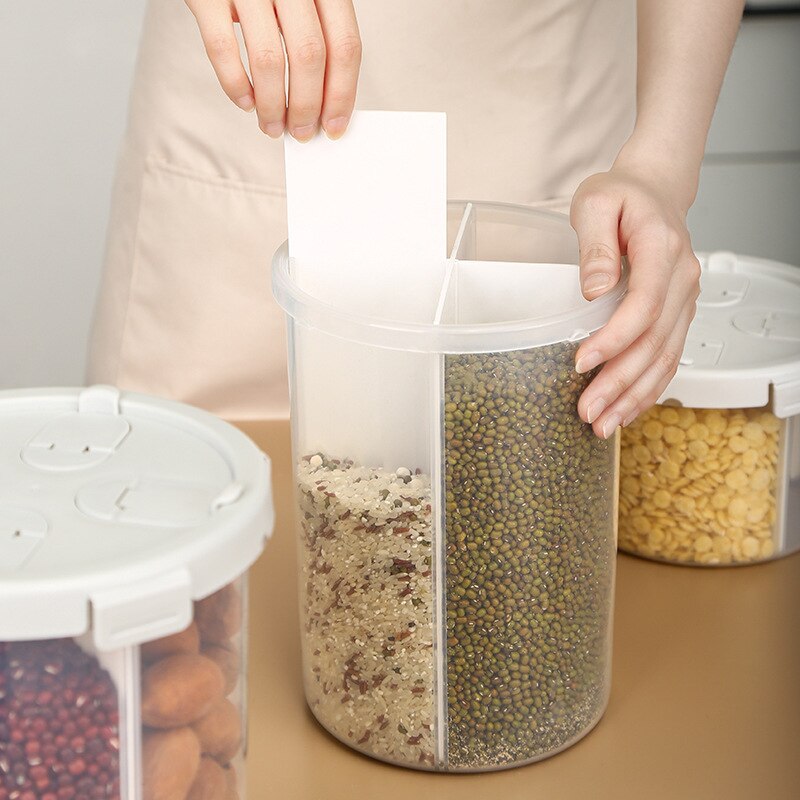 Sealed Multigrain Grain storage tank Compartment Barrel Kitchen Grain Storage Box Transparent Cereal Food Storage Containers Jar